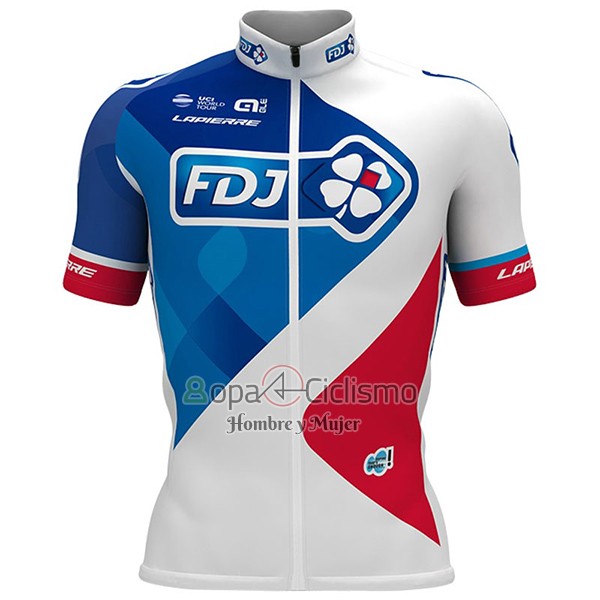 Fdj Ropa Ciclismo Culotte Corto 2017 Mangas Cortas Blanco